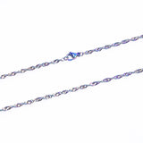 2pcs Stainless Steel Rainbow Water Wave Chain Necklace