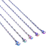 2pcs Stainless Steel Rainbow Water Wave Chain Necklace