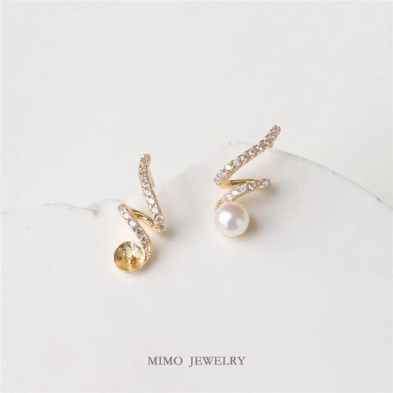 Zircon Pearl Ear Stud DIY Accessory