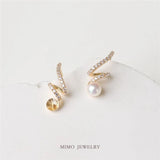 Zircon Pearl Ear Stud DIY Accessory