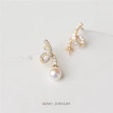 Zircon Pearl Ear Stud DIY Accessory