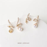 Zircon & Pearl Ear Stud DIY Accessory