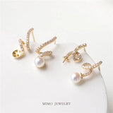 Zircon & Pearl Ear Stud DIY Accessory
