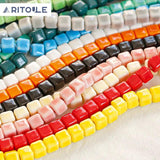 Milky ceramic square beads for DIY jewelry making