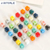 Milky ceramic square beads for DIY jewelry making
