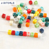 Milky ceramic square beads for DIY jewelry making
