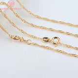 2PCS 24K Brass Necklace Chain for Jewelry Making