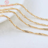 2PCS 24K Brass Necklace Chain for Jewelry Making