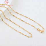 2PCS 24K Brass Necklace Chain for Jewelry Making