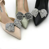 Crystal Rhinestones Wedding Shoe Clips Bow Buckles
