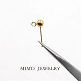 US 14K Filled 3mm4mm Bead Earrings with Ring DIY Ear Accessories