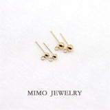 US 14K Filled 3mm4mm Bead Earrings with Ring DIY Ear Accessories