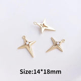 4PCS 14K Filled Zircon Cross Pendant DIY Necklace Accessories