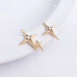 4PCS 14K Filled Zircon Cross Pendant DIY Necklace Accessories