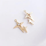 4PCS 14K Filled Zircon Cross Pendant DIY Necklace Accessories