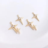 4PCS 14K Filled Zircon Cross Pendant DIY Necklace Accessories