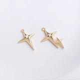 4PCS 14K Filled Zircon Cross Pendant DIY Necklace Accessories