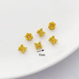 Gold-Plated Copper Double-Sided Flower Beads 2pcs/lot for DIY Earrings