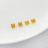 Gold-Plated Copper Double-Sided Flower Beads 2pcs/lot for DIY Earrings