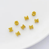 Gold-Plated Copper Double-Sided Flower Beads 2pcs/lot for DIY Earrings