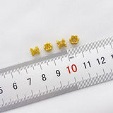 Gold-Plated Copper Double-Sided Flower Beads 2pcs/lot for DIY Earrings