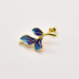 1 Pair Cloisonne Style Burnt Branch Shape Ear Hook Drop Earring
