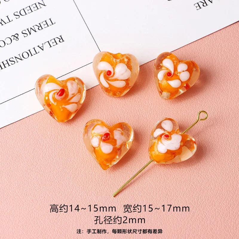10pcs Heart Shape Acrylic Beads for DIY Jewelry Making