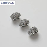 14K Plated Zircon Flower Beads DIY Beaded Material Accessories