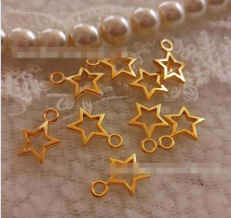 200pcs Vintage Hollow Star Pendant DIY Jewelry Findings