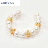 18k Gold-Plated Clover Zircon Beads DIY Jewelry Accessories