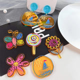10pcs DIY Flower Pendant Base Acrylic Butterfly Charms for Necklace Earrings