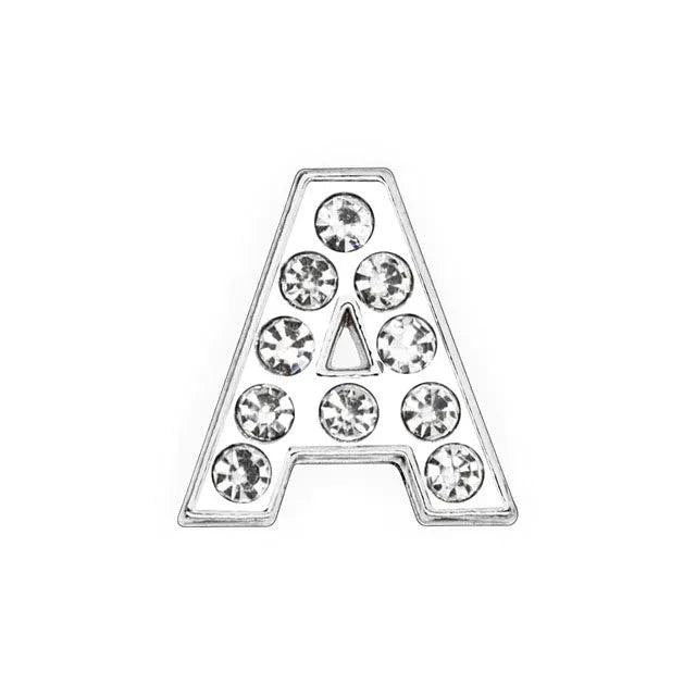 DIY Perforated Rhinestone Silver 26 Letters Jewelry Making