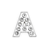 DIY Perforated Rhinestone Silver 26 Letters Jewelry Making