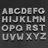 DIY Perforated Rhinestone Silver 26 Letters Jewelry Making