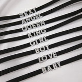 DIY Perforated Rhinestone Silver 26 Letters Jewelry Making