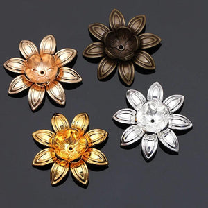 10pcs 27mm Copper Flower Bead Caps Filigree Spacer Jewelry Making Supplies
