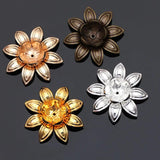 10pcs 27mm Copper Flower Bead Caps Filigree Spacer Jewelry Making Supplies