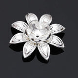 10pcs 27mm Copper Flower Bead Caps Filigree Spacer Jewelry Making Supplies