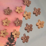 10pcs Brown Flower Pendant Charms for Diy Jewelry Making