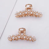 5 PCS KC Plated Pearl Hairpin Back Head Clip Female Hair Jewelry