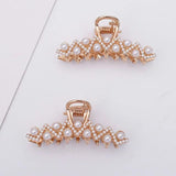 5 PCS KC Plated Pearl Hairpin Back Head Clip Female Hair Jewelry