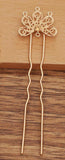 20 PCS Metal Copper Hair Forks Settings, Flowers Hair Sticks Base DIY Jewelry