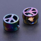15pcs/lot Shell Flower Beads Stainless Steel Big Hole Pendant For DIY Jewelry