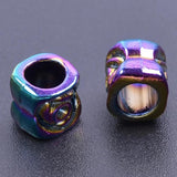 15pcs/lot Shell Flower Beads Stainless Steel Big Hole Pendant For DIY Jewelry