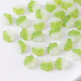 4PCS Hand Coloured Flower Glass Charms for Jewelry Making Necklace DIY Beads