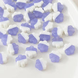 4PCS Hand Coloured Flower Glass Charms for Jewelry Making Necklace DIY Beads