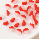 4PCS Hand Coloured Flower Glass Charms for Jewelry Making Necklace DIY Beads