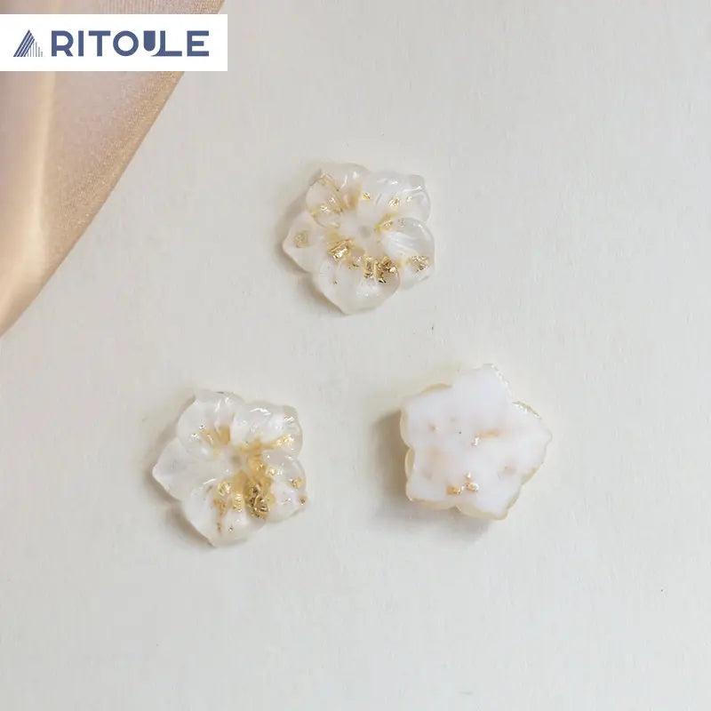 Spring Floral Foil Resin DIY Jewelry Earrings Hairpin Set