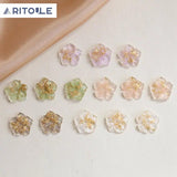 Spring Floral Foil Resin DIY Jewelry Earrings Hairpin Set