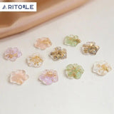 Spring Floral Foil Resin DIY Jewelry Earrings Hairpin Set